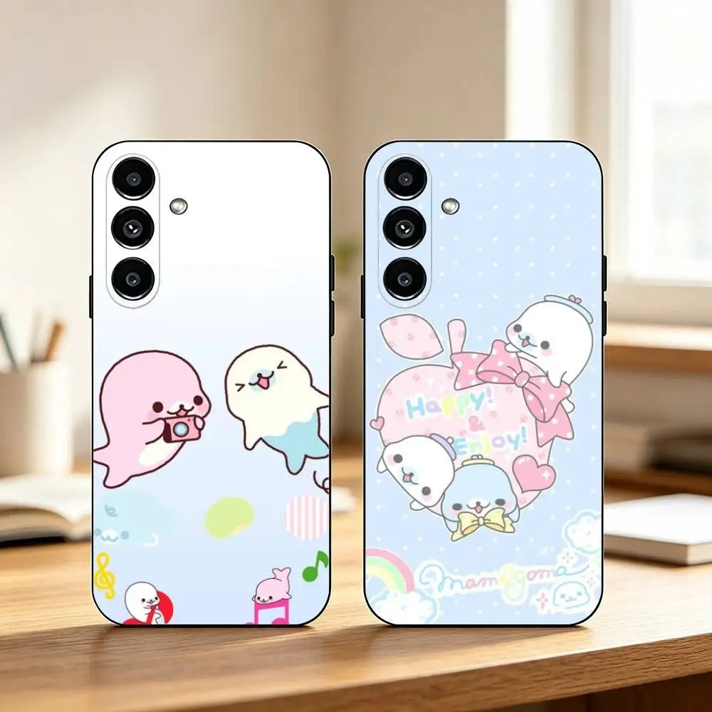 Kawaii Mamegoma  Phone Case For Samsung Galaxy A73,A72,A71,A70,A53,A52,A51,Others Soft Black Cover Gift