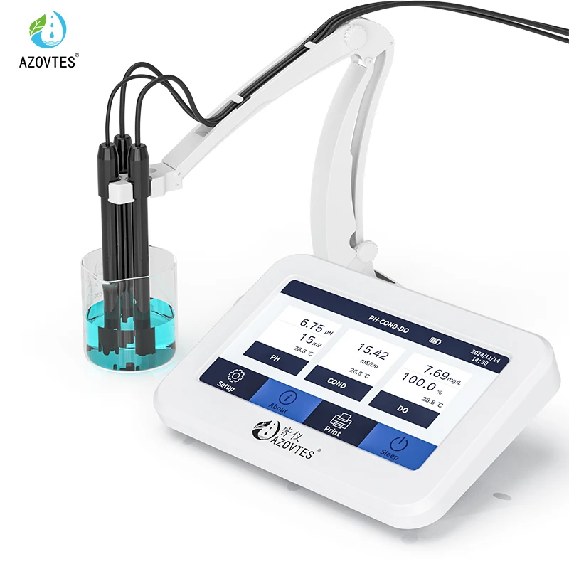 High Quality Precision Laboratory Use PH/Conductivity/DO Meters with Touch-Screen Fluorescence Method Batteries Not Included
