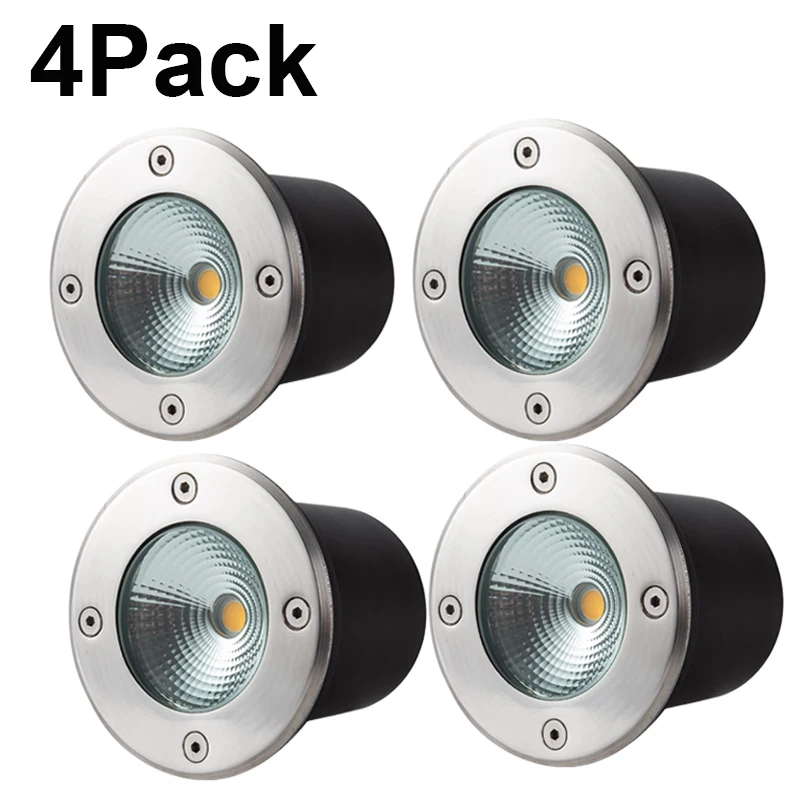 

4PACK Waterproof 5W 7W 10W 15W LED Garden Buried AC85-265V Outdoor Recessed Deck Light Underground Lamp Sidewalk Lighting DC12V