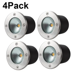 4PACK Waterproof 5W 7W 10W 15W LED Garden Buried AC85-265V Outdoor Recessed Deck Light Underground Lamp Sidewalk Lighting DC12V