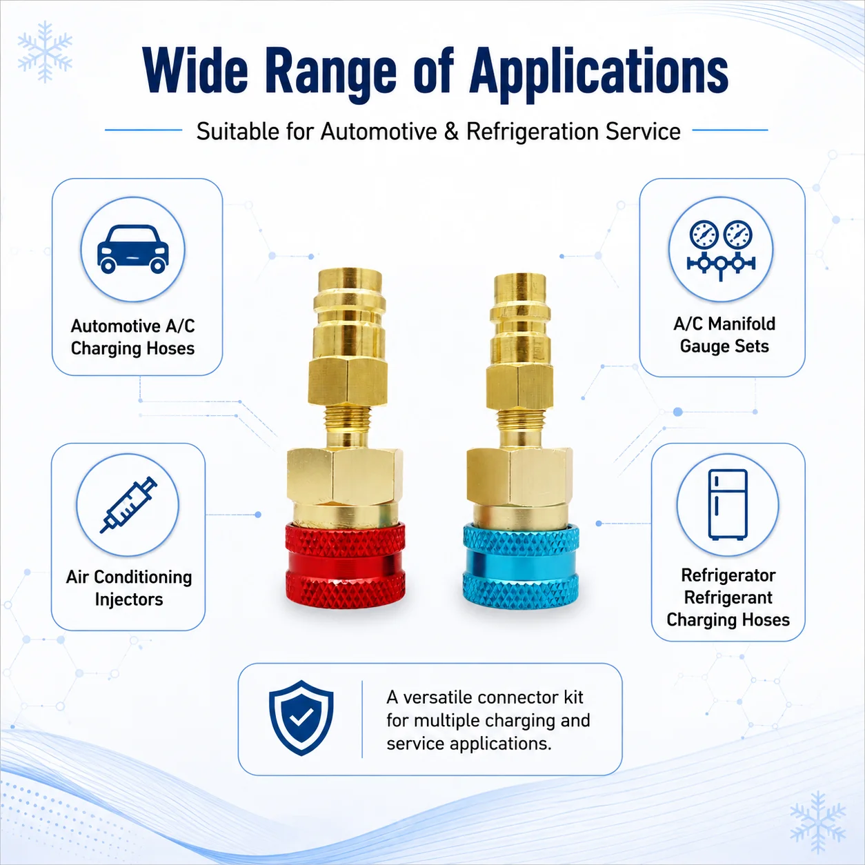 Adaptador de Conexão Rápida para Ar Condicionado Automotivo: Conector de Alta e Baixa Pressão para R1234YF e R134A
