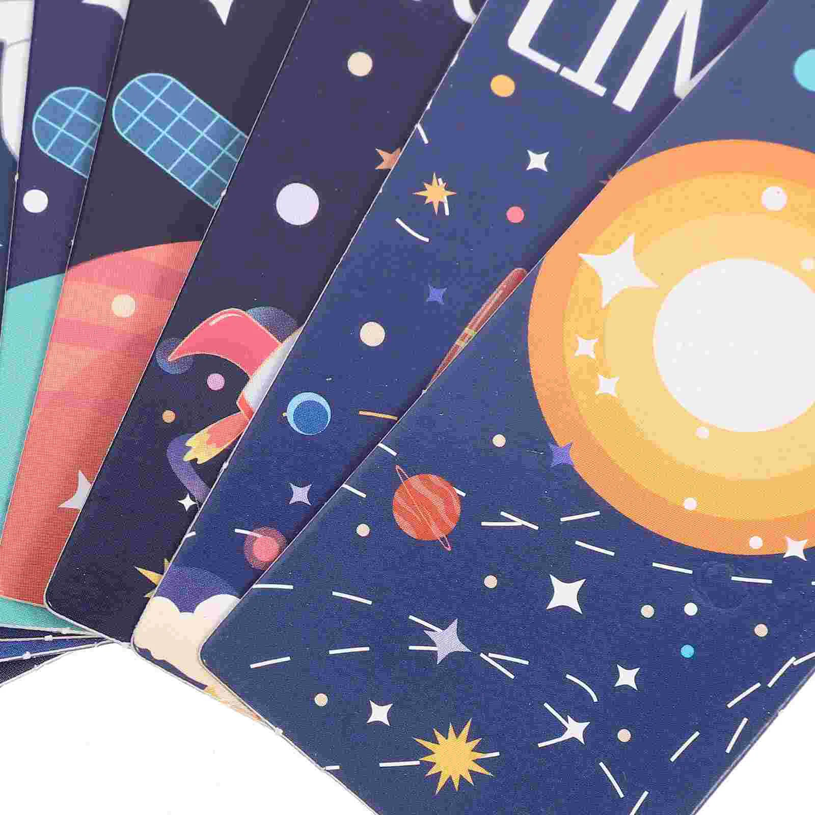 10 Pcs Space Bookmark Bookmarks for Boys Theme Party Favors Gifts Scale Decorations Paper Child