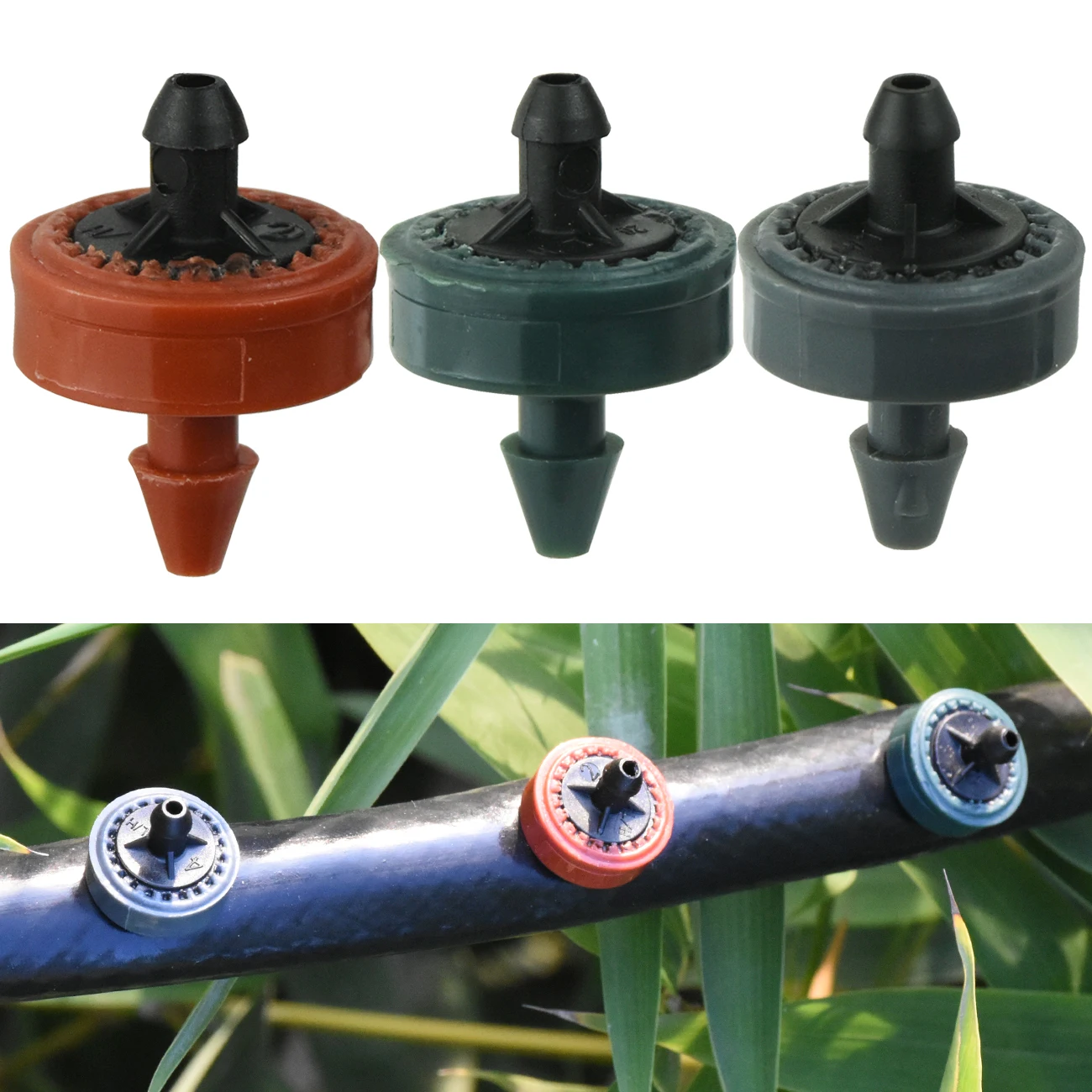 50PCS 2L 4L 8L Micro Flow Drip Irrigation Automatic Dripper Emitter Pressure Compensation Sprinkler Water Regulator Garden Tools