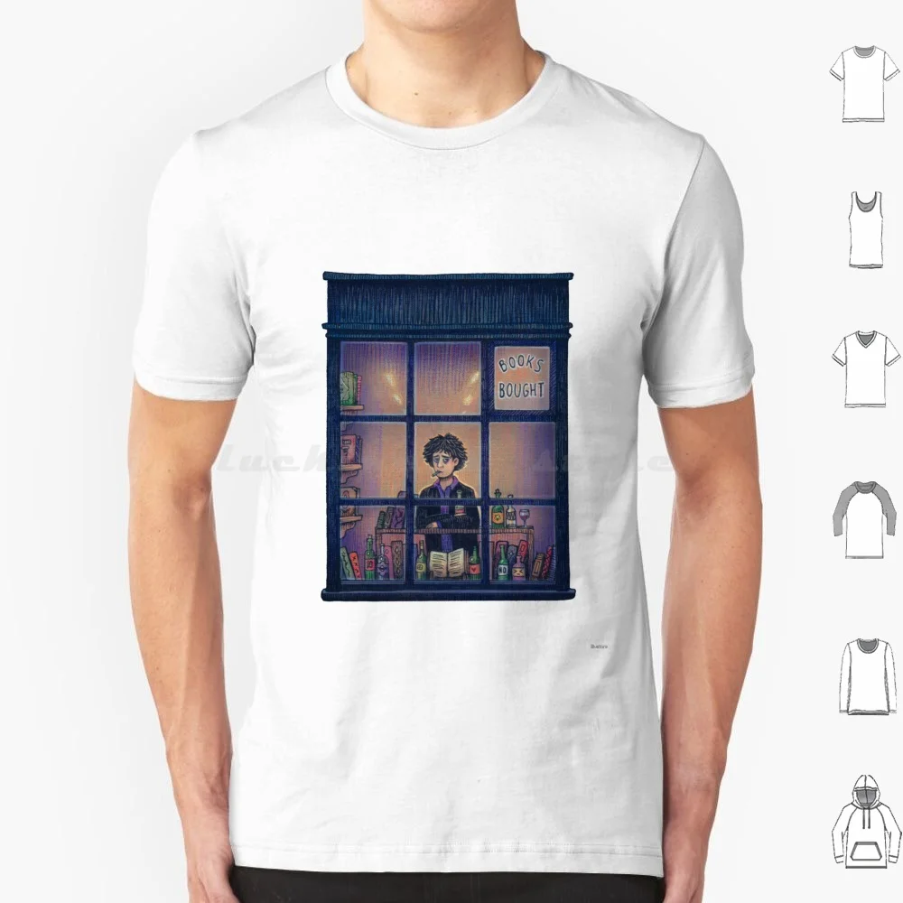 Bookshop Window T Shirt Cotton Men Women DIY Print Nokeek Illustory Illustore Illustoryart Black Books Bernard Black Bookshop