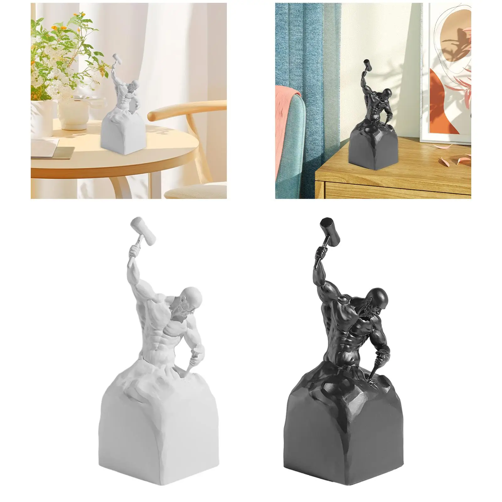 Self Carving Figure Statue Home for Bookshelf Decorative Objects Mantelpiece