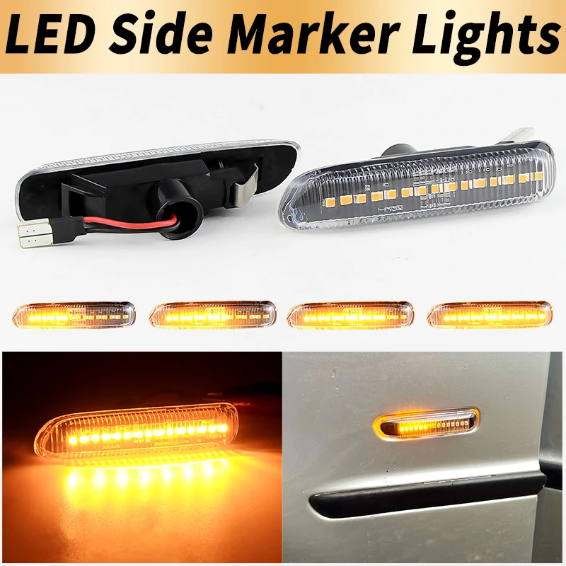 2PCS LED Side Marker Turn Signal Lights Canbus For BMW 3 Series E46 Sedan/Saloon 1997-2001 Coupe 1999-2003 Wagon Car Accessories