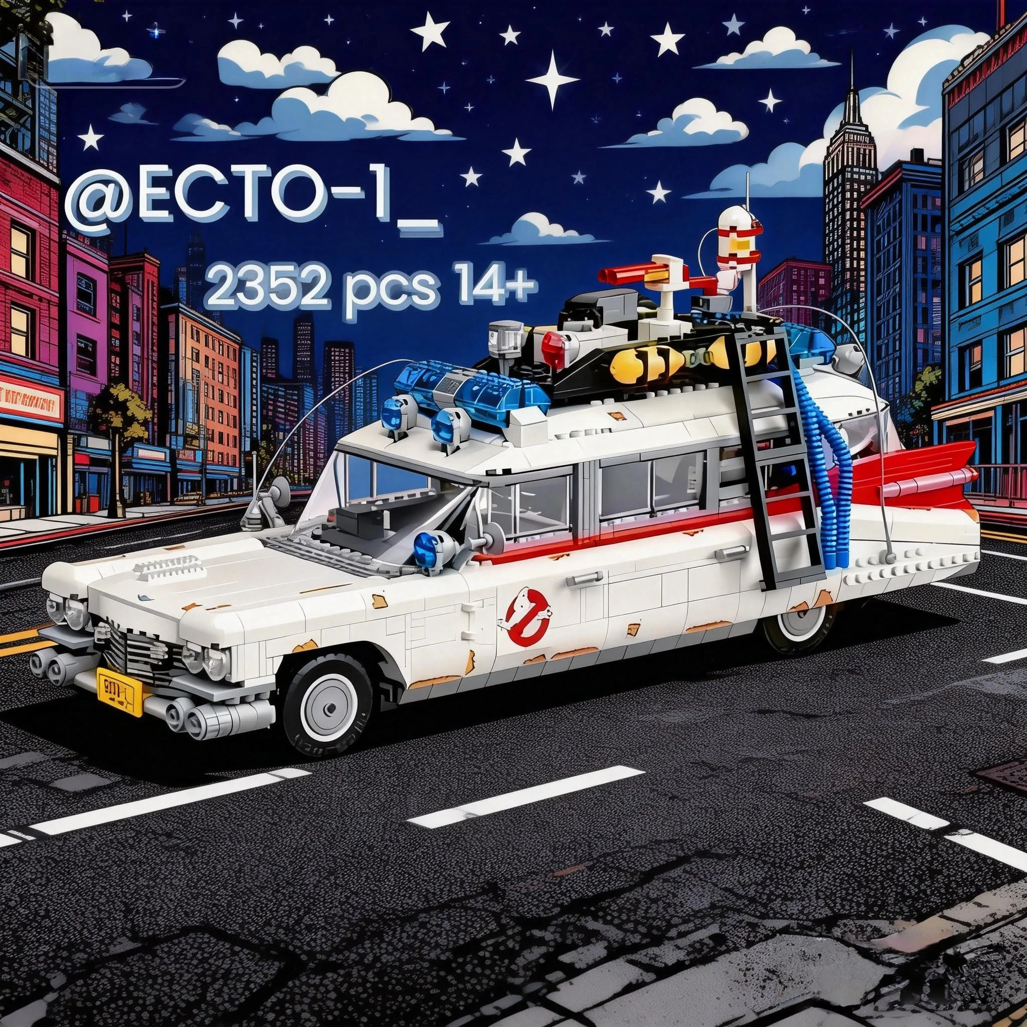

В наличии 2352 детали: Конструктор «Призрачные охотники» Ecto-1, модель автомобиля MOC, кирпичики для сборки, для детей и взрослых, подарки на день рождения, 10274