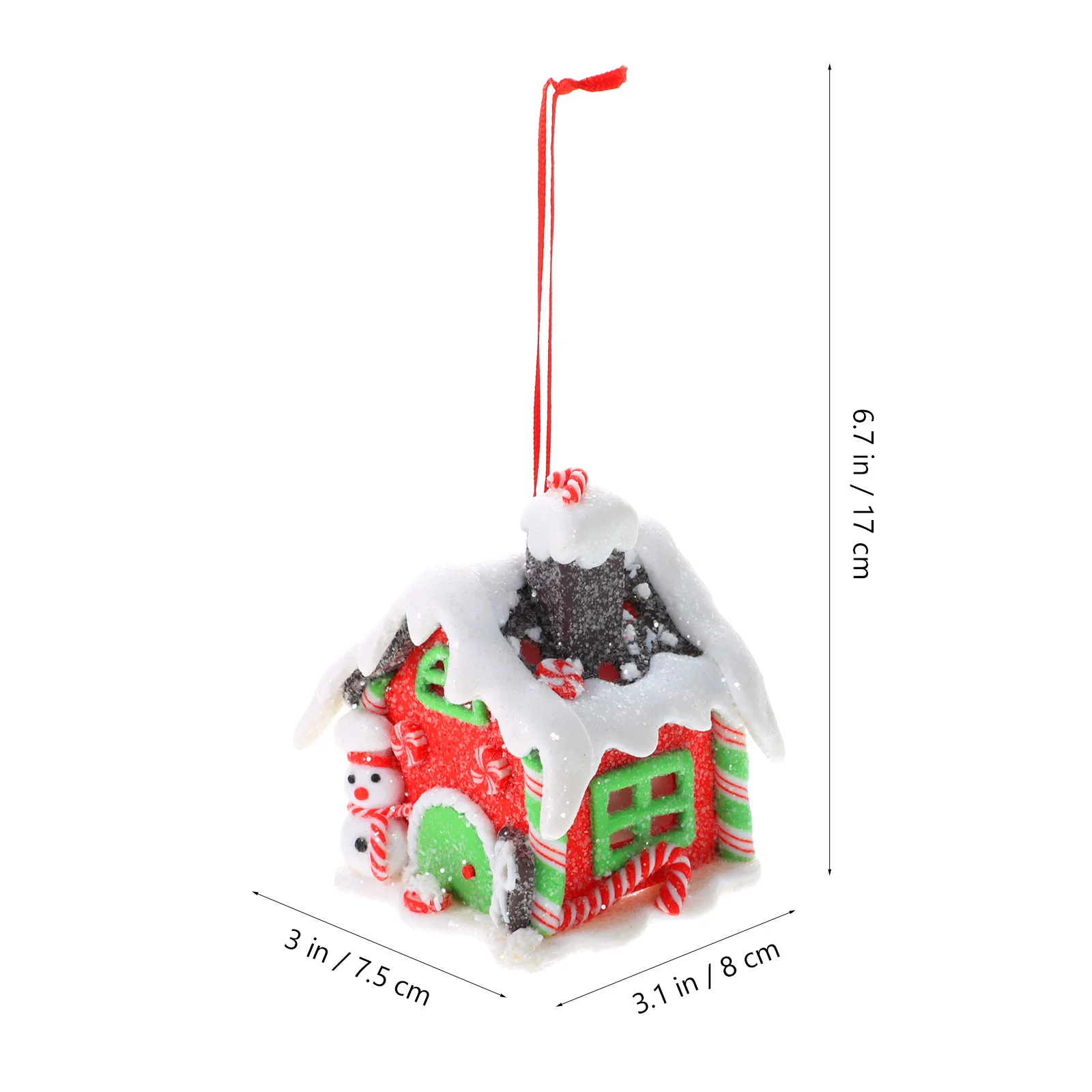 

3Pcs Glowing Christmas House Pendants Resin Craft Luminous Cabin Decorations Xmas Tree Hanging Ornaments Desk Decorative Props