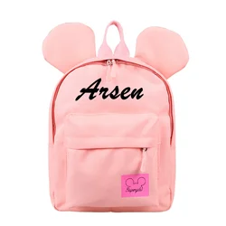 Custom Baby Traveling Bag Candy Color Personalized Kindergarten Schoolbag Embroidered Name Cartoon Cute Boys Girls Schoolbag