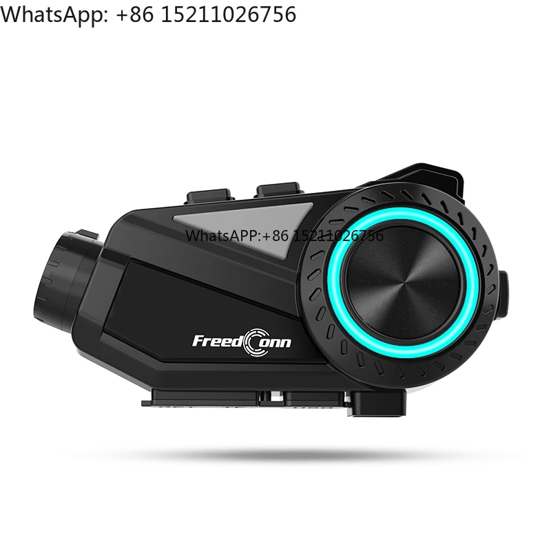 6 Riders 1000m Bluetooth Motorcycle Group Intercom Helmet Headset 360° Video Taking Angle 30°Camera Rotation Motorcycle Intercom