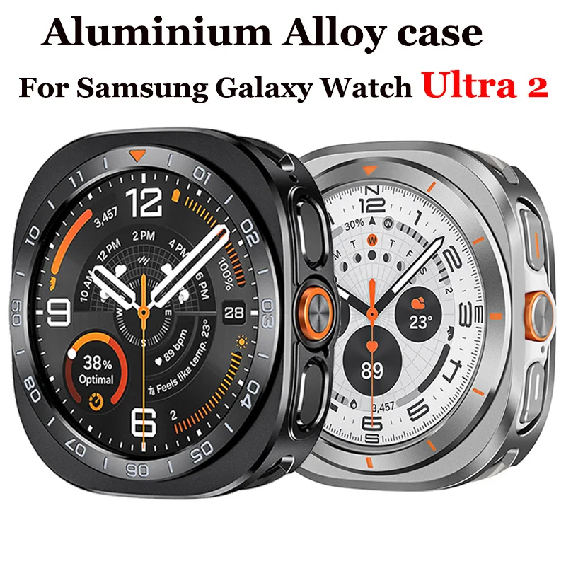 Capa protetora em liga de alumínio para Samsung Galaxy Watch Ultra 2, capa para Samsung Ultra 47 mm, acessórios para proteção de ecrã (2025).
