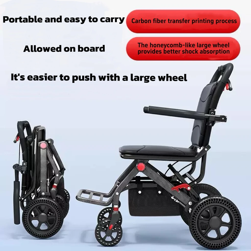 

Elderly stroller, foldable for commuting, shopping cart, elderly four-wheel anti fall soft chair that can be pushed