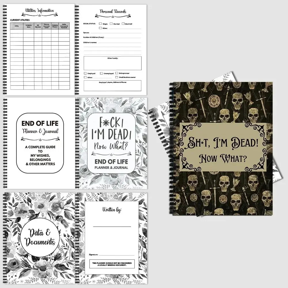 When I'M Gone End of Life Journal Planner Print Cover Writing Guided Final Arrangements Arrangement Workbook