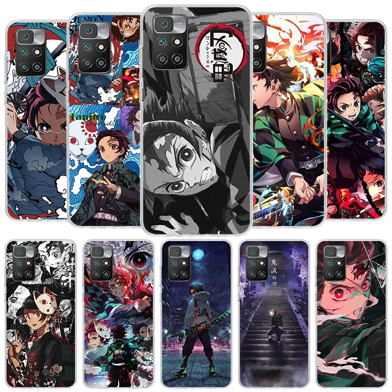 Demon Slayer Tanjiro Cover Phone Case For Xiaomi Redmi 12C 12 10C 10 9C 9 10A 9A 8A 9T 7A 7 6A 6 Pro K20 K40 S2 Soft Fundas Shel