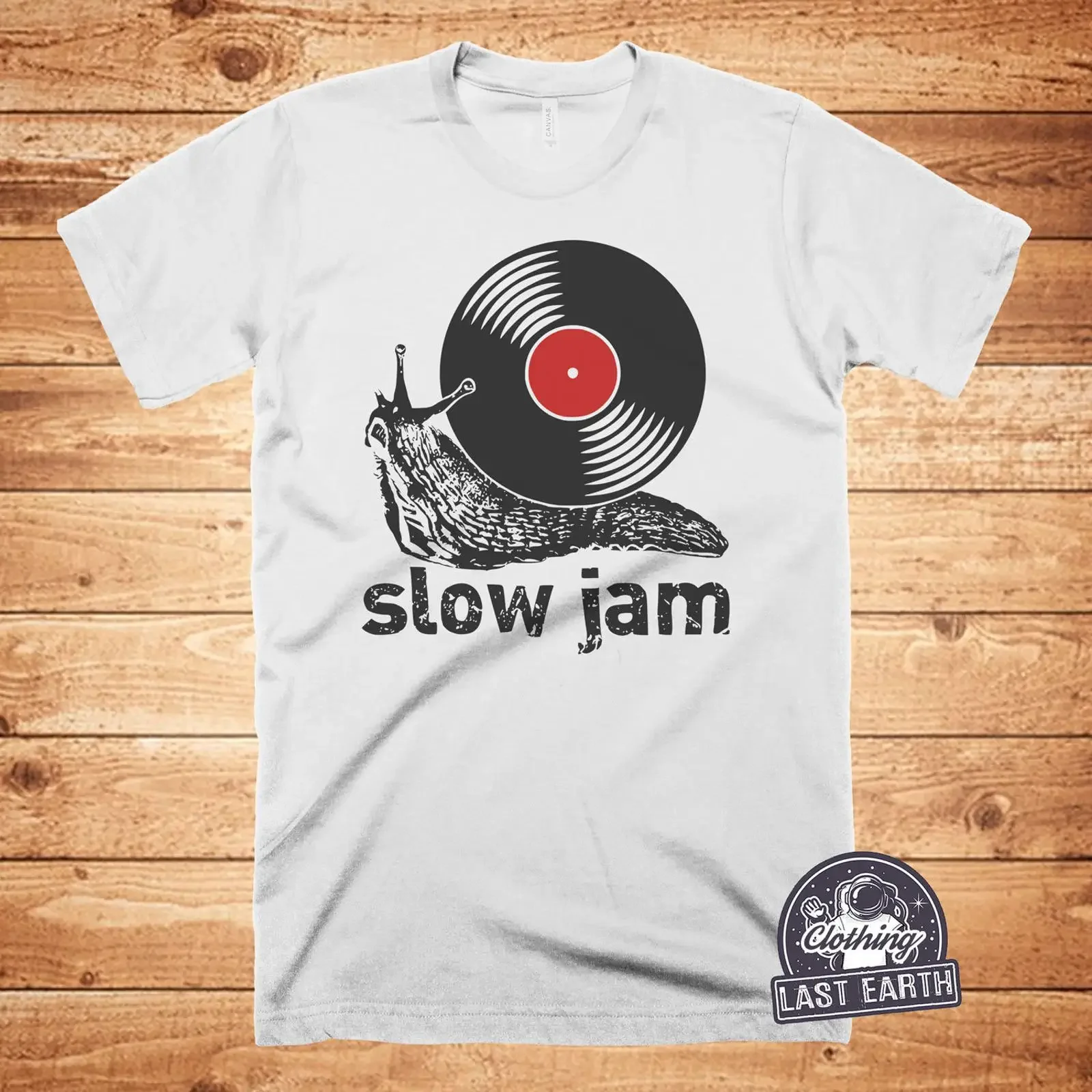 Slow Jam T Shirt Vintage Music Funny Snail Kids vintage Washed Versatile streetwear Top For Everyday Wear Breathable Casual