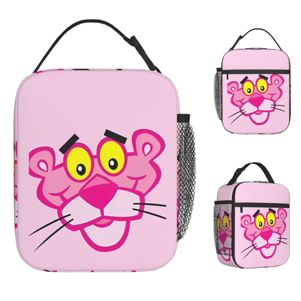 

Pinks Panthers Face Animation Insulated Lunch Bags Large Lunch Container Cooler Bag Tote Lunch Box Office Travel Bento Pouch