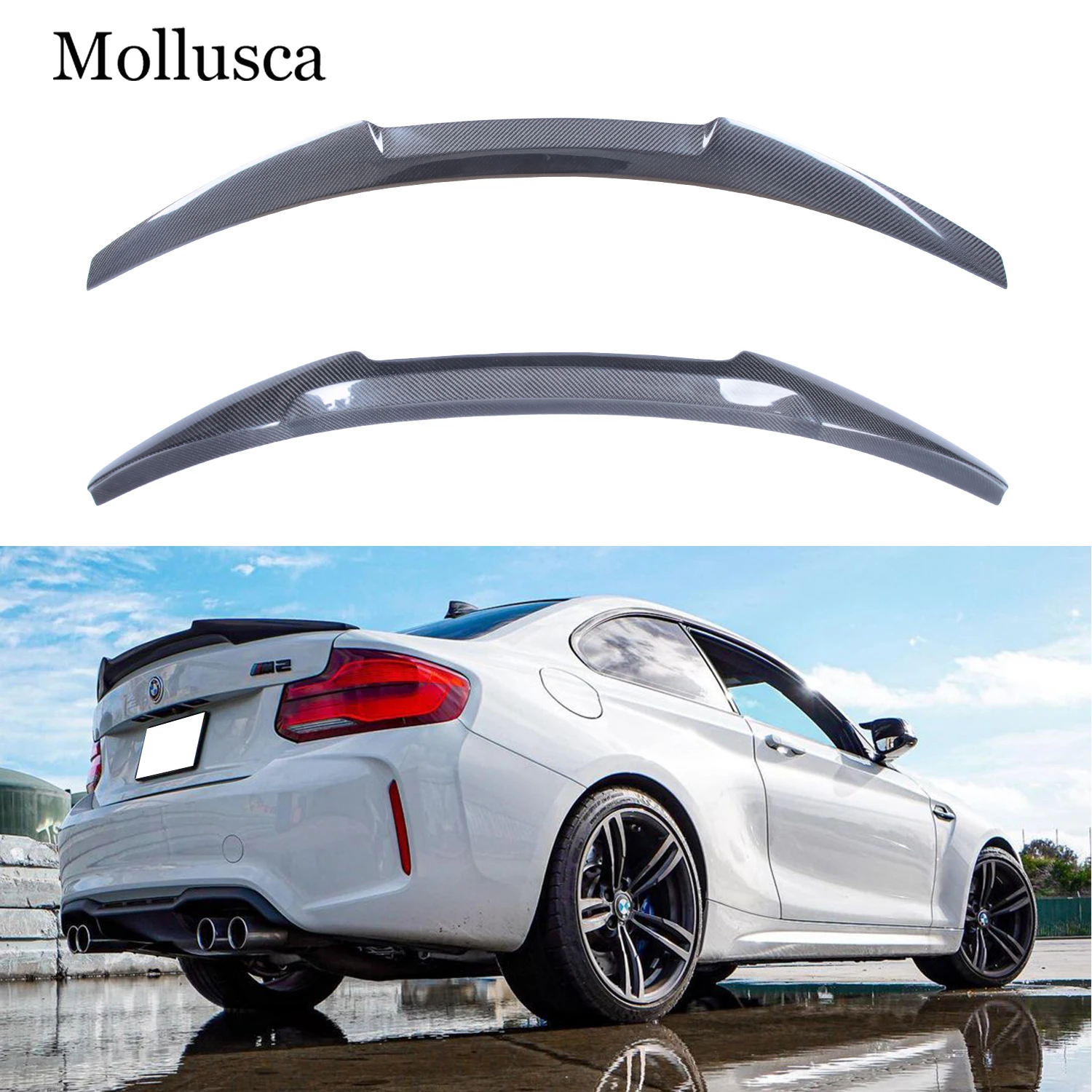 

For BMW 2 Series F22 Coupe/F23 Convertible/M2 F87 M4 Style Carbon fiber Rear Spoiler Trunk wing 2014-2020