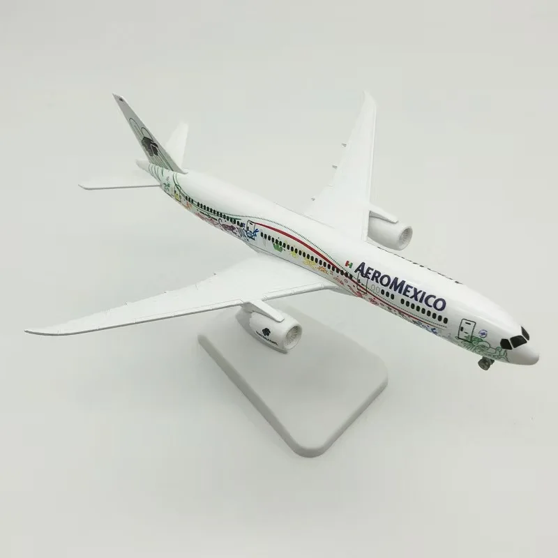 AEROMEXICO-Modelo de avião e rodas, Mexican Air AEROMEXICO, Boeing 787 B787, Modelo de avião, 19cm