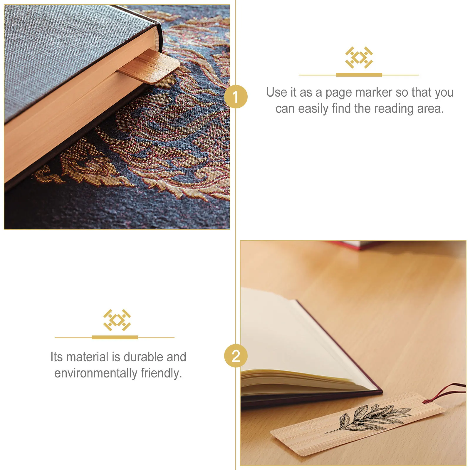 

10Pcs Blank Bamboo Bookmark DIY Craft Label Smooth Edge Round Corner for Party Christmas Ceremony Decorations Bookmark