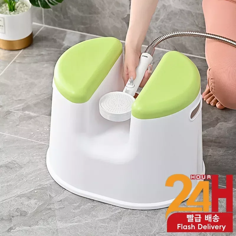 Shower Stool Sitting Bath Stool Thickened Adult Bathroom Stool Bathing Chairs for Pregnant and Elderly Women