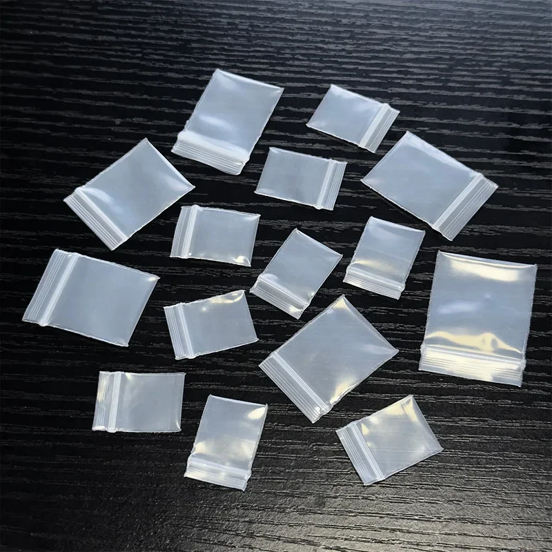 100Pcs Mini Clear Plastic Bag Jewelry Earring Coin Pill OPP Packaging Bags Small Accessories Storage Bag Reusable Pouches