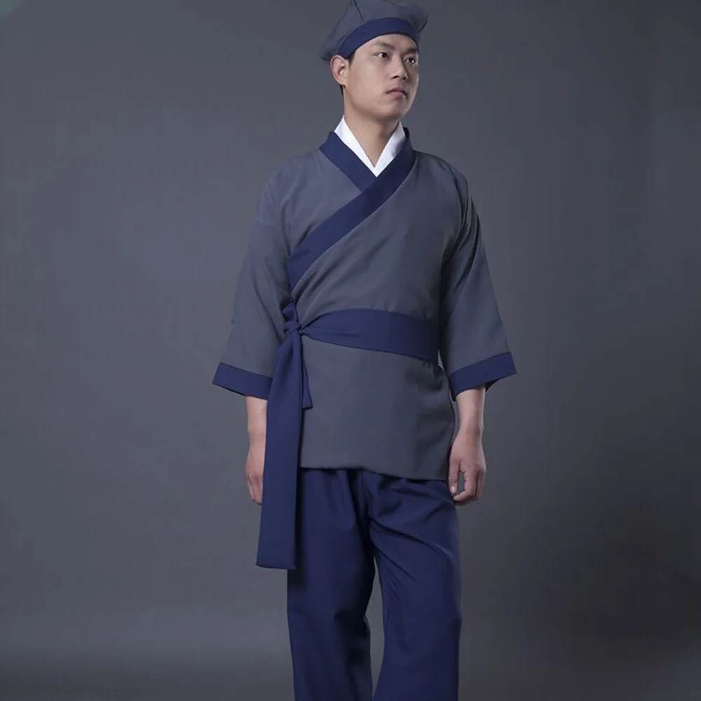 ハロウィン古代中国の衣装男性用下僕農民漢服大人中国服男性パフォーマンスステージメンズ漢服コスプレ