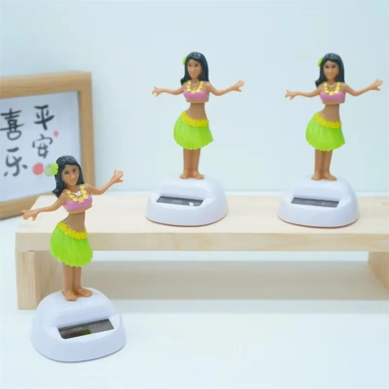 Hawaii çim etek dans kız süs, güneş dans bebek, yaratıcı kişiselleştirilmiş eğlenceli araba dekorasyon güneş Hula kız süsler