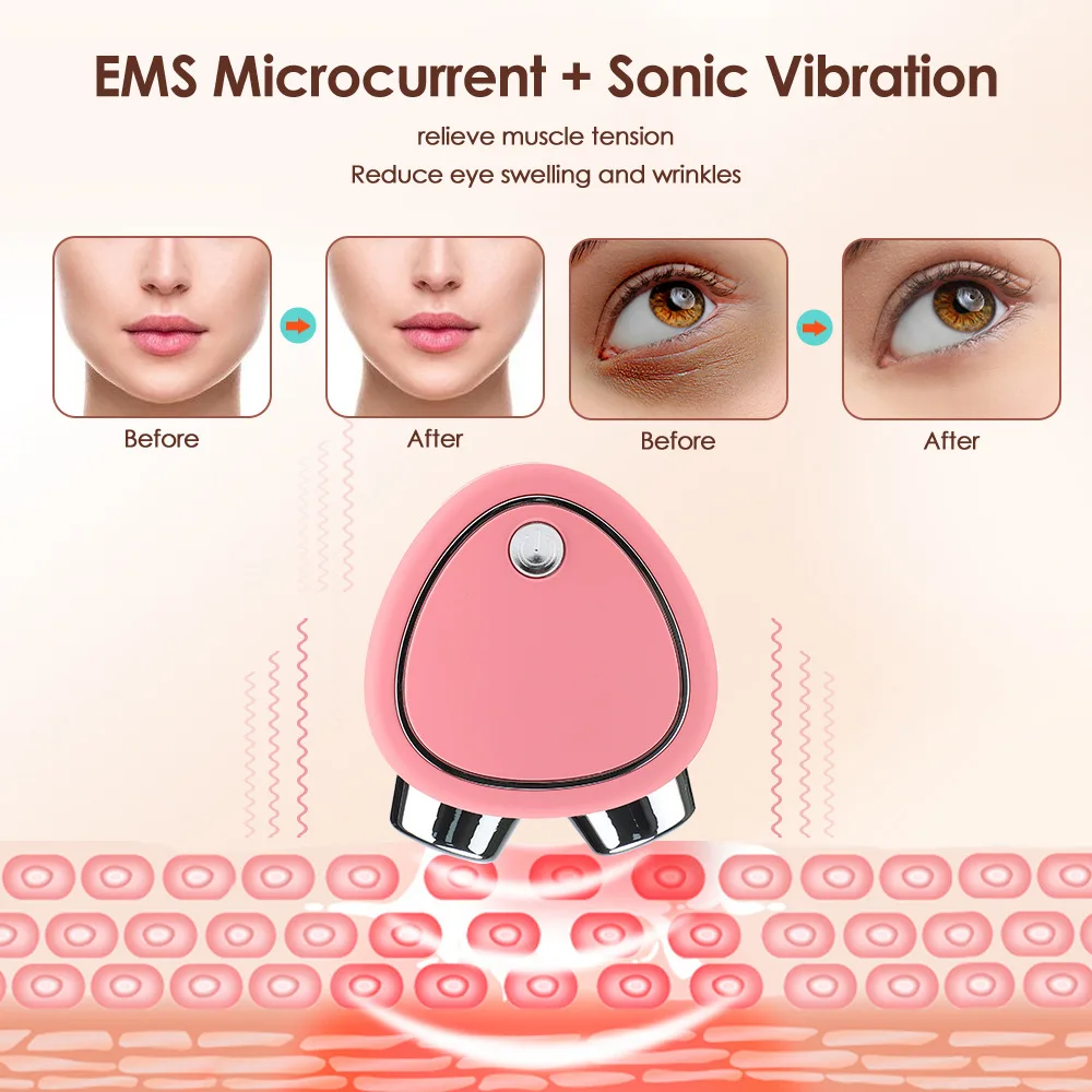 EMS Facial Massager Microcurrent Face Lifting Machine Roller  Charging Facial Beauty Anti Wrinkle Skin Tightening Rejuvenation