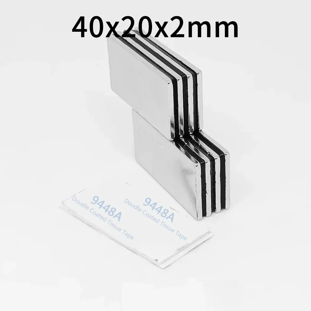 40x20x2mm Block Strong Powerful Magnets With 3M Self - Adhesive 40*20*2 Long Neodymium Magnet Sheet 20x10x2 20*10*1 30*10*1