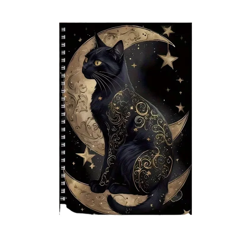 New Popular Cross-border 100 Pages A5 Black Cat Spiral Notebook, Sketchbook, Diary & Notepad