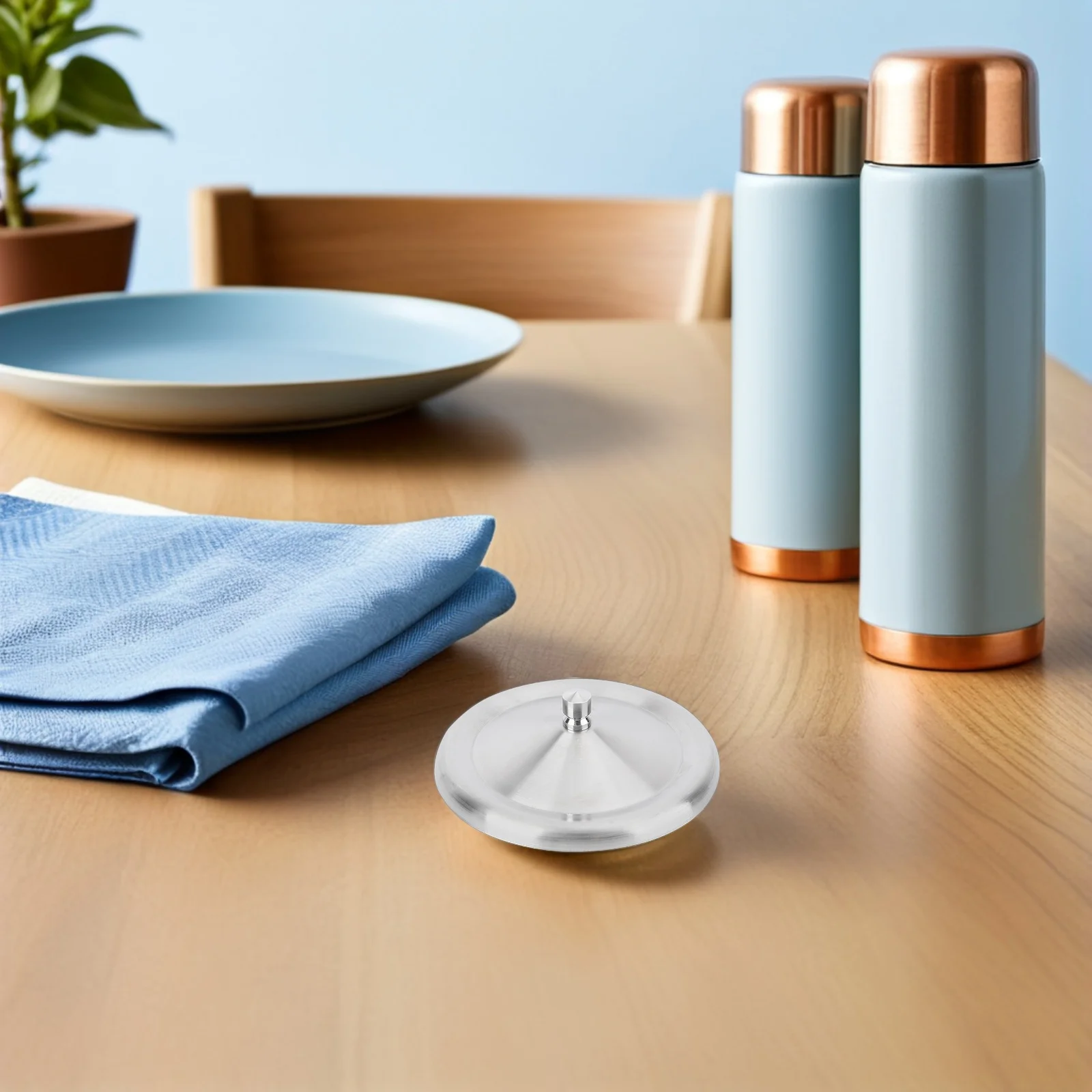 

2Pcs Stainless Steel Leakproof Cup Covers Water Cup Lids Heat Resistant Sealing Dustproof Mug Caps Mug Cover