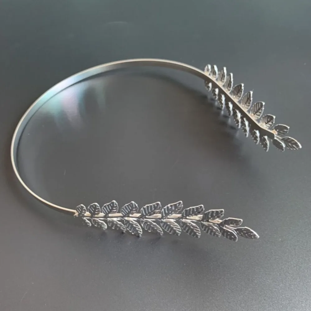 New Olive leaves Back-worn Leaf Metal Headband Vintage Hair Accessories Bride Crown Bridal Wedding Headdress for Women