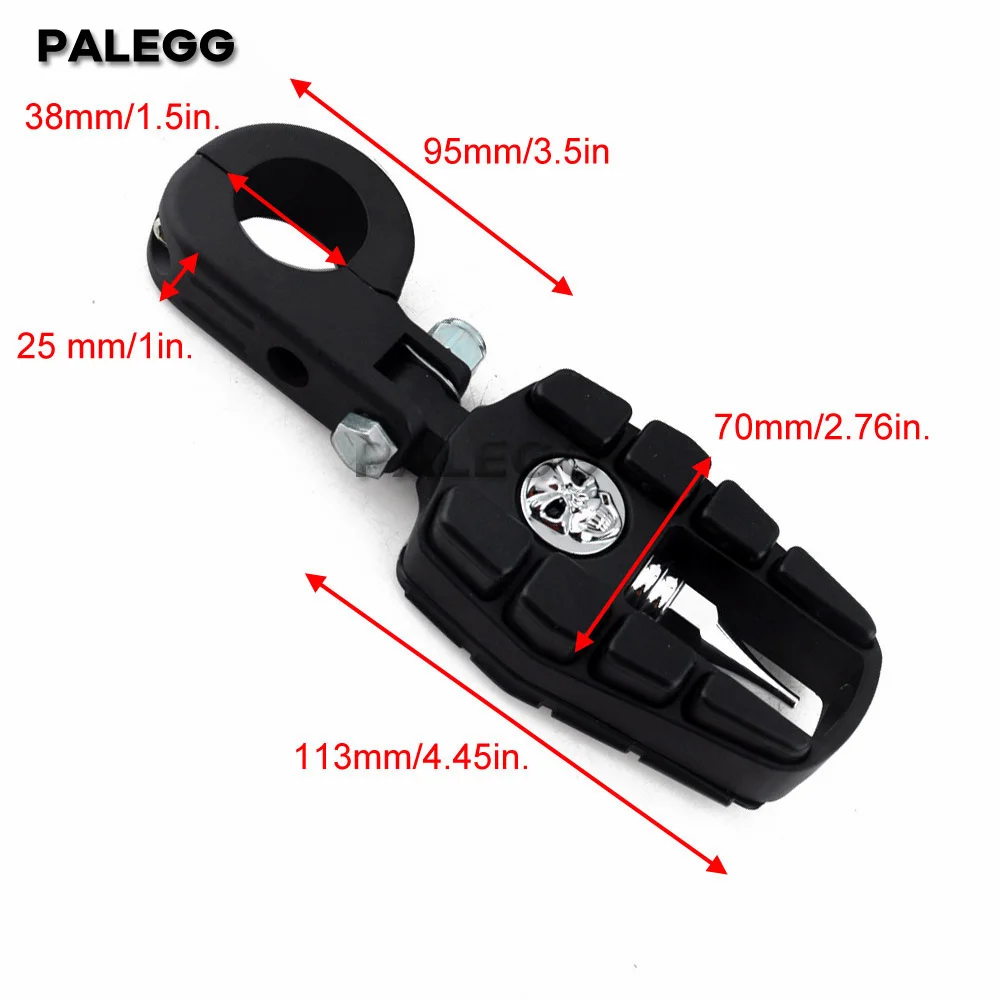 Motorcycle 32mm/ 38mm Highway Pegs Engine Guard Bar Clamp Footrest Foot Pegs Pedal For Harley Suzuki Yamaha Cafe Racer Universal view 5