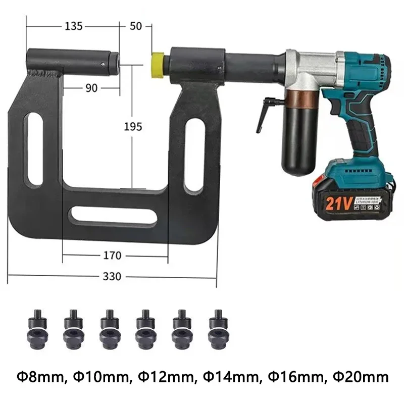 Electric Hydraulic Steel Sheet Drilling Machine MZS-200C Photovoltaic Iron Plate Hole Opener C-shaped Steel Punching Machine