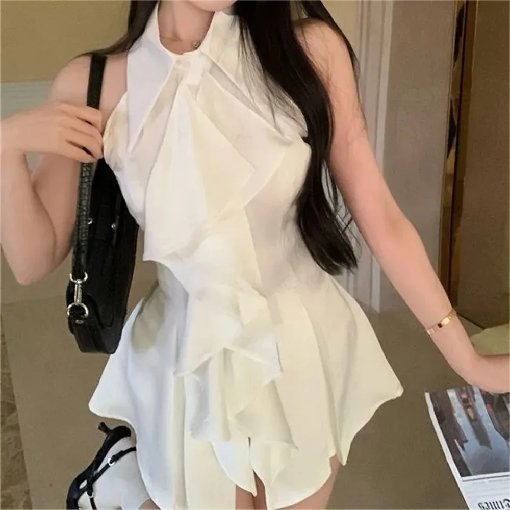 

Y2k Ruffle Lace Blouse Women Spring Summer Blouses Shirts Lady Fashion Casual Half Sleeve Ruffles Collar Polka Dots Blusas Tops