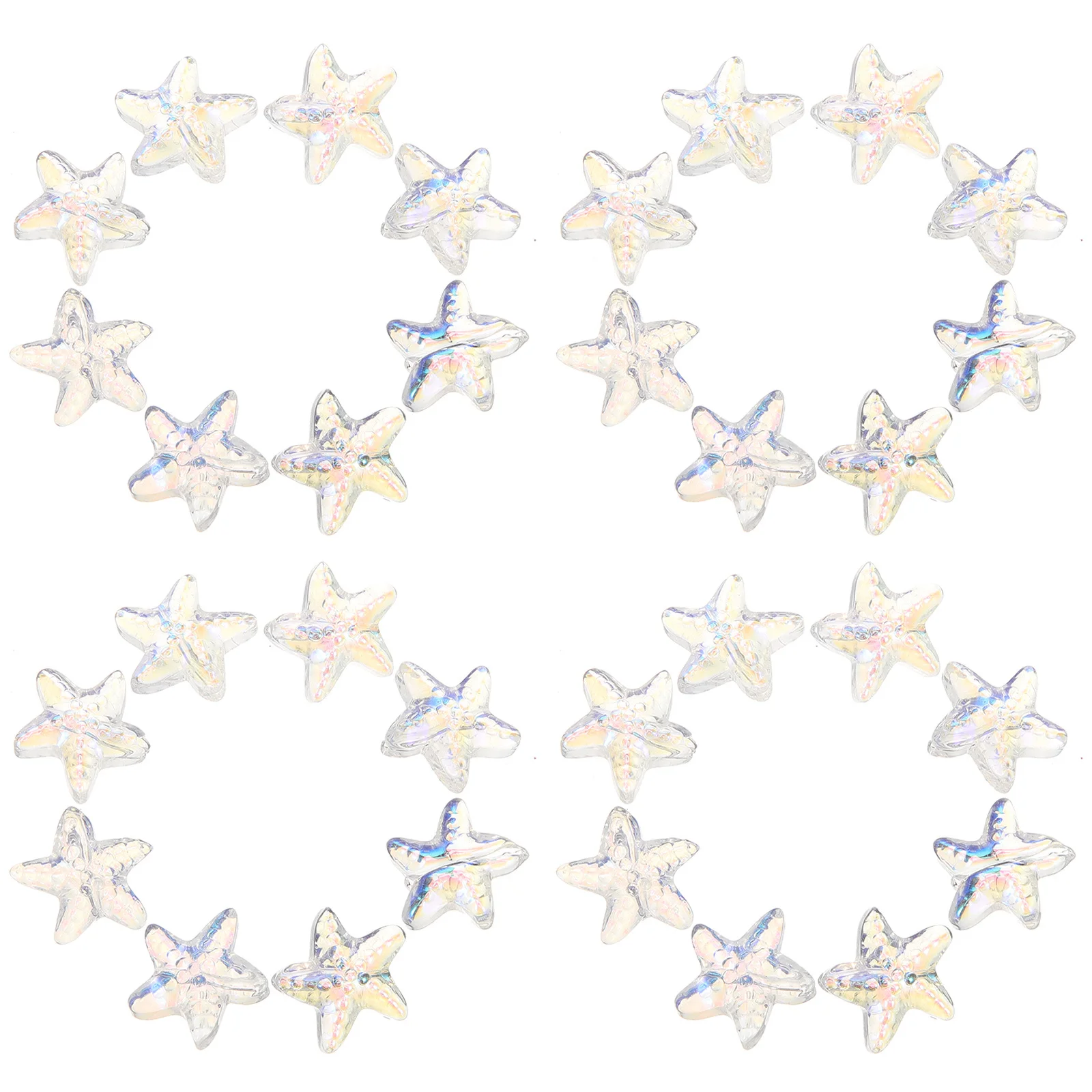 

100Pcs Star Shape Loose Glass Beads DIY Jewelry Accessories Bracelet Necklace Spacer Beads Supplies DIY Materials