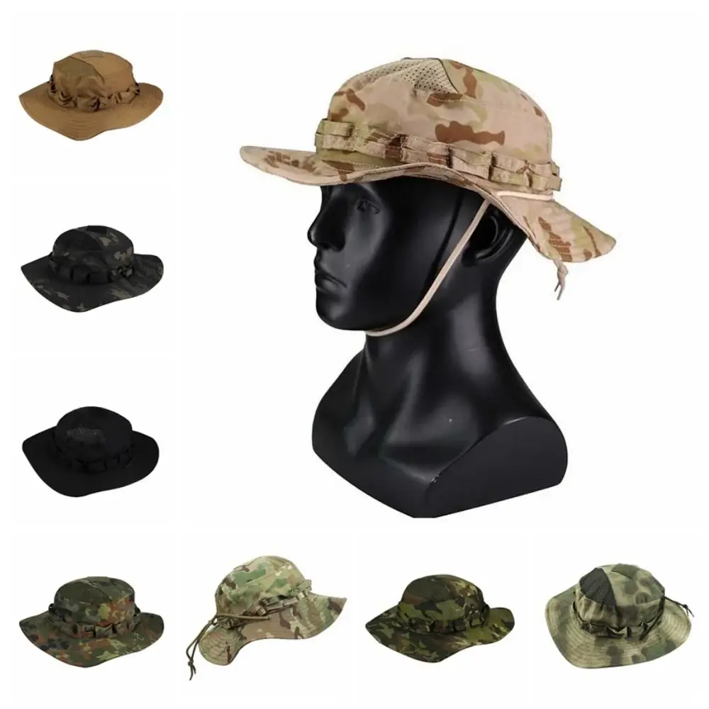 Large Brim Fisherman Hat Breathable Sunscreen Bucket Benny Hats Fashion UV Protection Multicam Fishing Sun Cap Travel