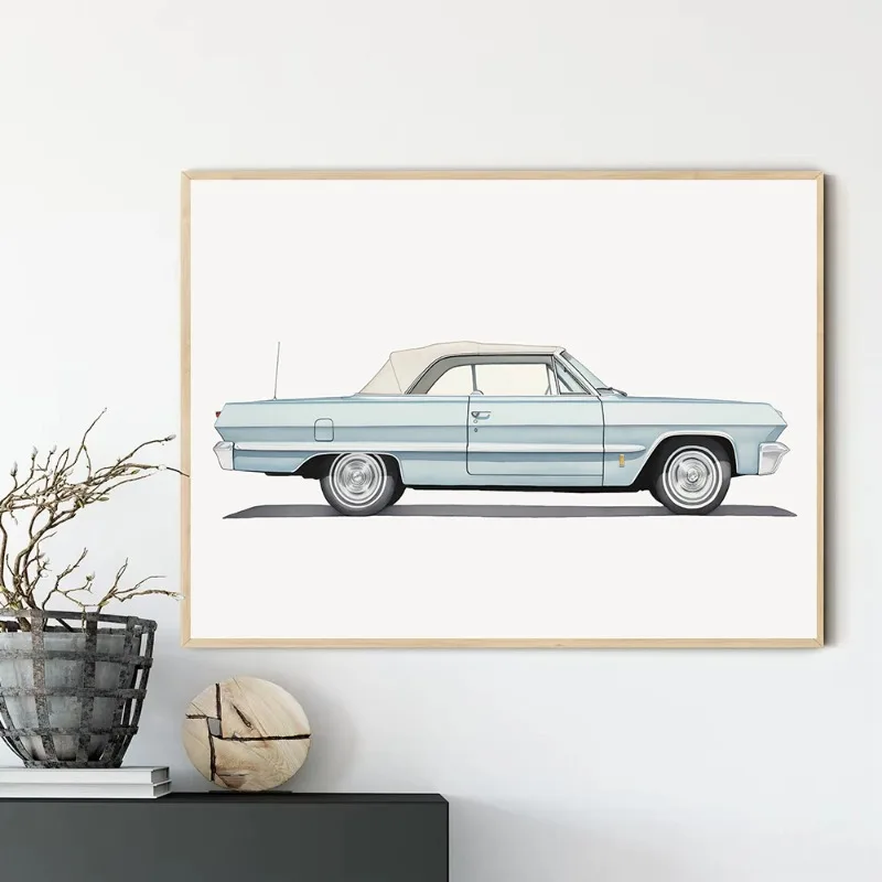 مجموعة من 6 مطبوعات سيارات عتيقة الحد الأدنى الحديثة قماش جدار الفن الحضانة غرفة اللعب غرفة نوم الأولاد غرفة الاطفال ديكور السيارات ملصق