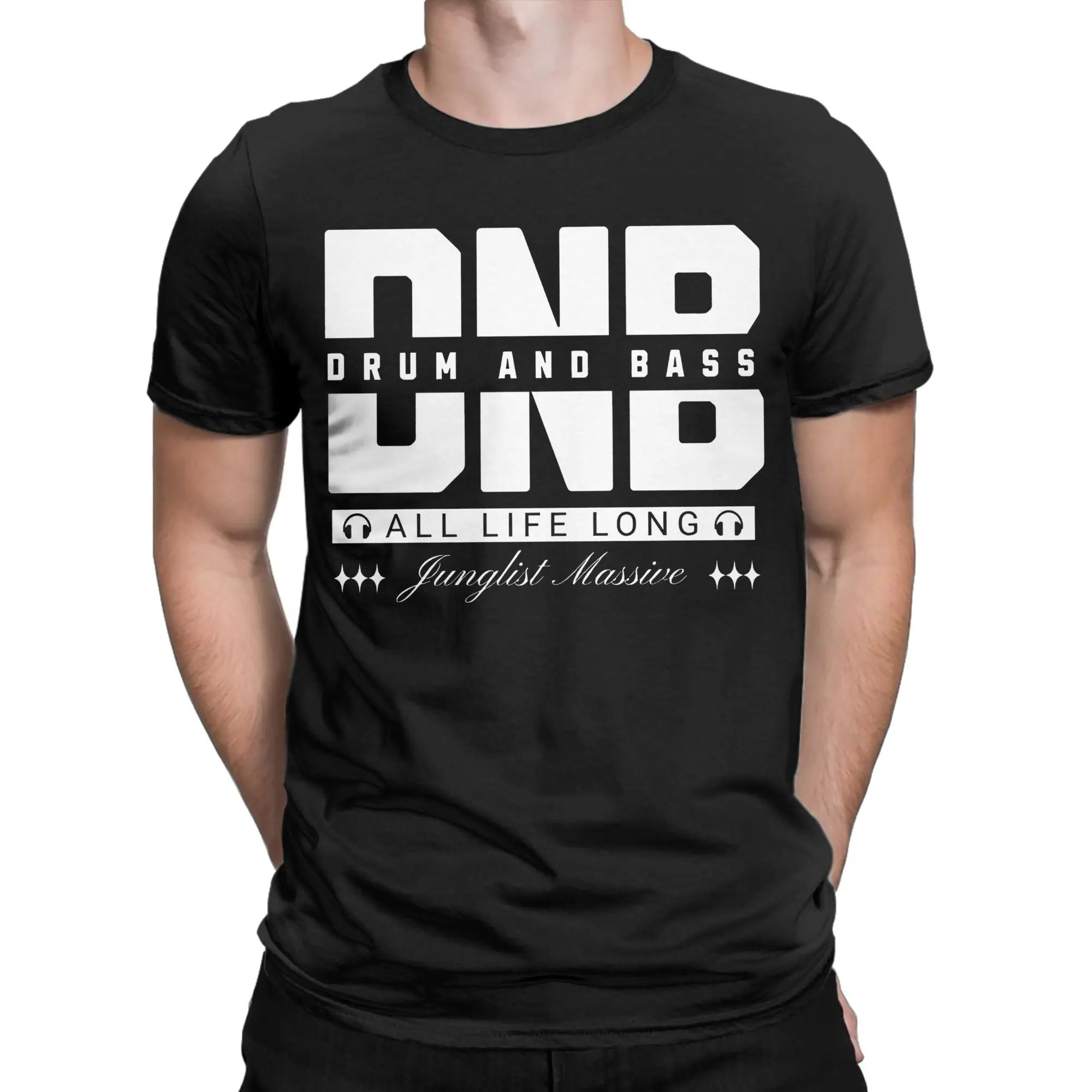 Casual DNB Drum And Bass T Shirt Men's O-neck Short Sleeve Tops  Cotton Summer Tops Shirts