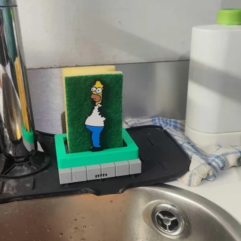 Homer Simpson Sponge Holder ,Funny Kitchen Storage Accessories