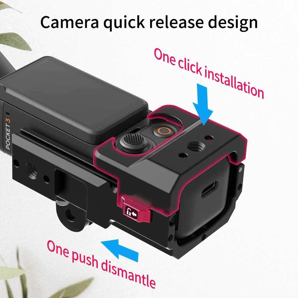 Verstellbare Magnetische Basis Pocket3 Erweiterungshalterung Stativadapter für DJI OSMO Pocket 4 Starke Saugkraft Auto-Halterung Kamera-Käfig-Rig – Detail 12