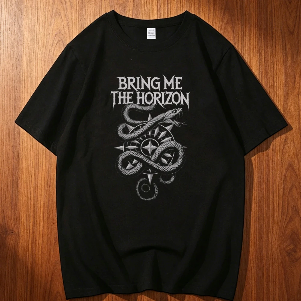 Bring Me the Horizon cotton t-shirt teen graphic Y2k University Gothic Classic t-shirt streetwear Pastel anime 2000s Graphic