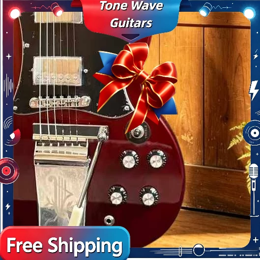 Special Offer SGUUT Electric Guitar Jiuhong Large Pull Plate with Double Pointed Corners  Mahogany Body Professional Performance