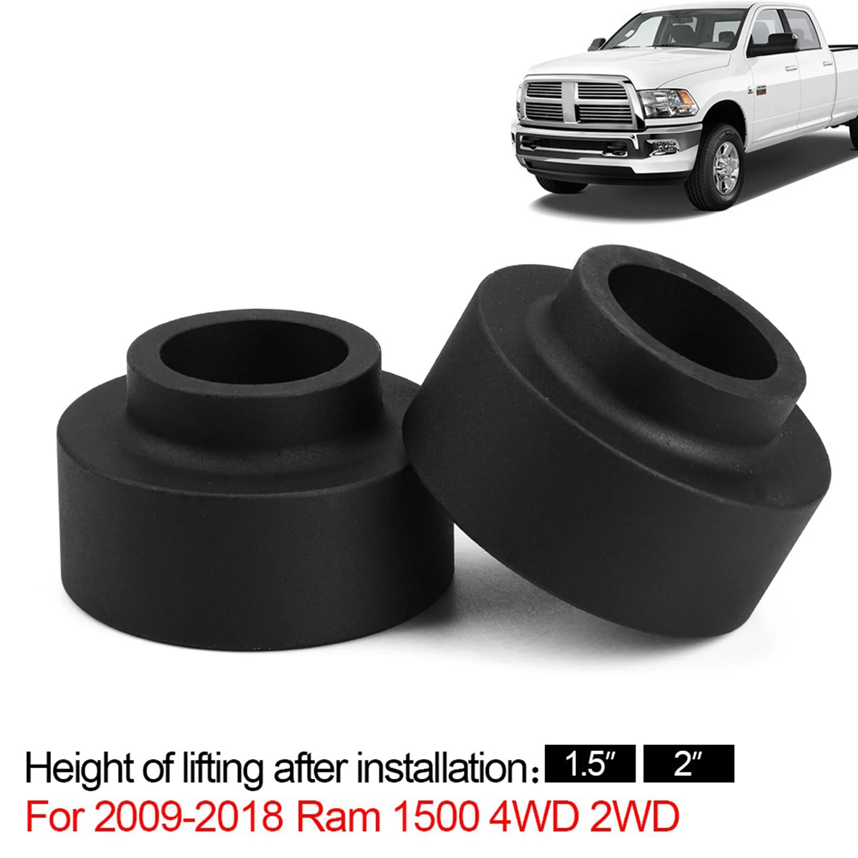 2inch Rear Lift Kit Leveling Kit for 2009-2018 Dodge Ram 1500 4WD 2WD Practical Accessory Chassis Heightening