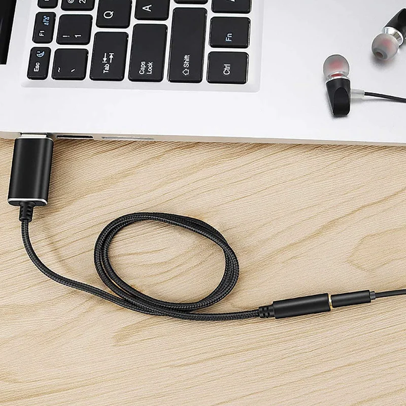 2X USB To 3.5Mm Headphone And Microphone Jack Audio Adapter With 3.5Mm Combo Aux Stereo Converter For Headset Mac PS4 PC