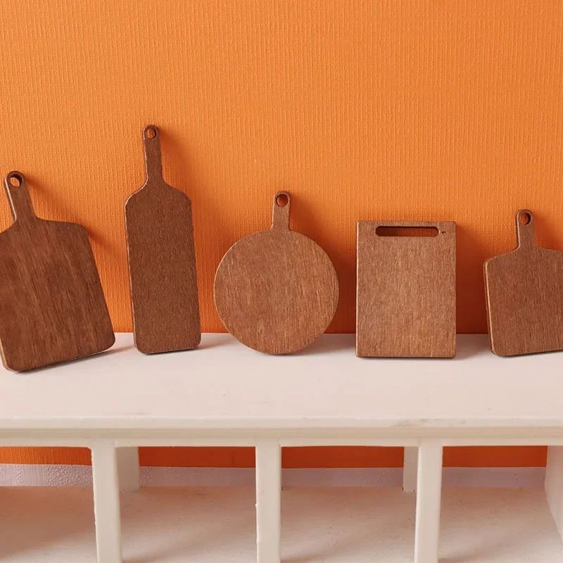 5PCS DIY Miniatuur Items 1:12 BJD Pop Poppenhuis Snijplank Mini Stuff Snijplanken voor De Keuken Model Huis accessoires
