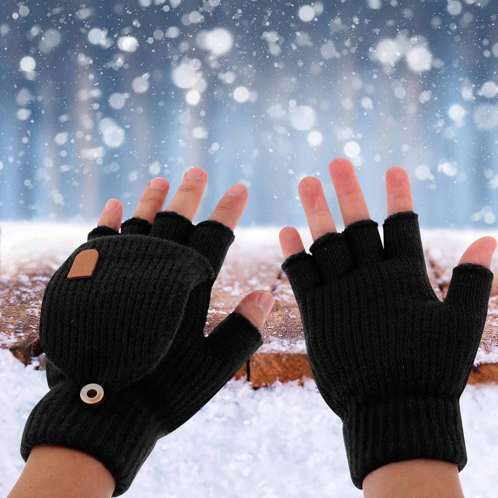 

USB Touch Screen Heating for Women Cycling Biking Warm Winter without Fingertips Men Thermal Gloves Cold Weather Running