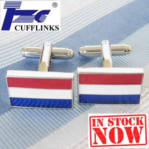 Netherlands Flag Cufflink Cuff Link 2 Pairs Shipping Promotion