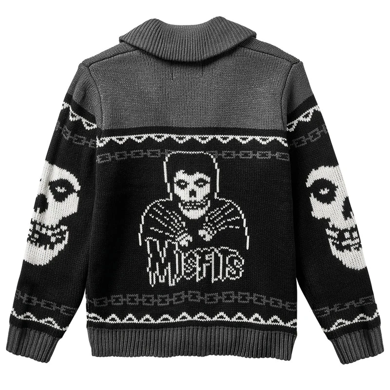 Gothic Ghost Pattern Sweater Knit Top Loose Long Sleeves Warm Autumn Winter Streetwear Fashion Men and Women Pullove