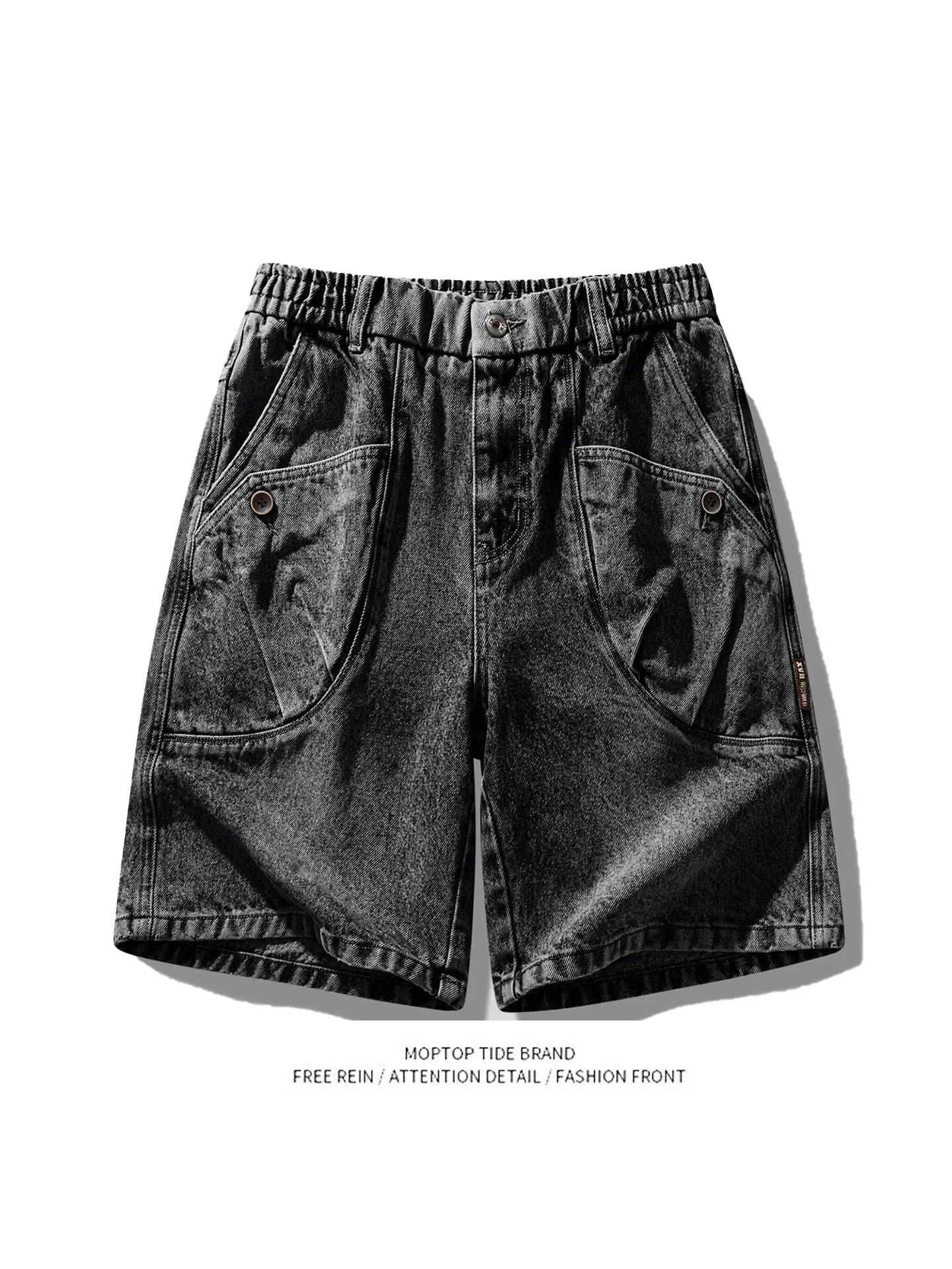 

Новые летние мужские джинсовые шорты: модные американские свободные прямые джинсы-карго из хлопка, удобные для повседневной носки